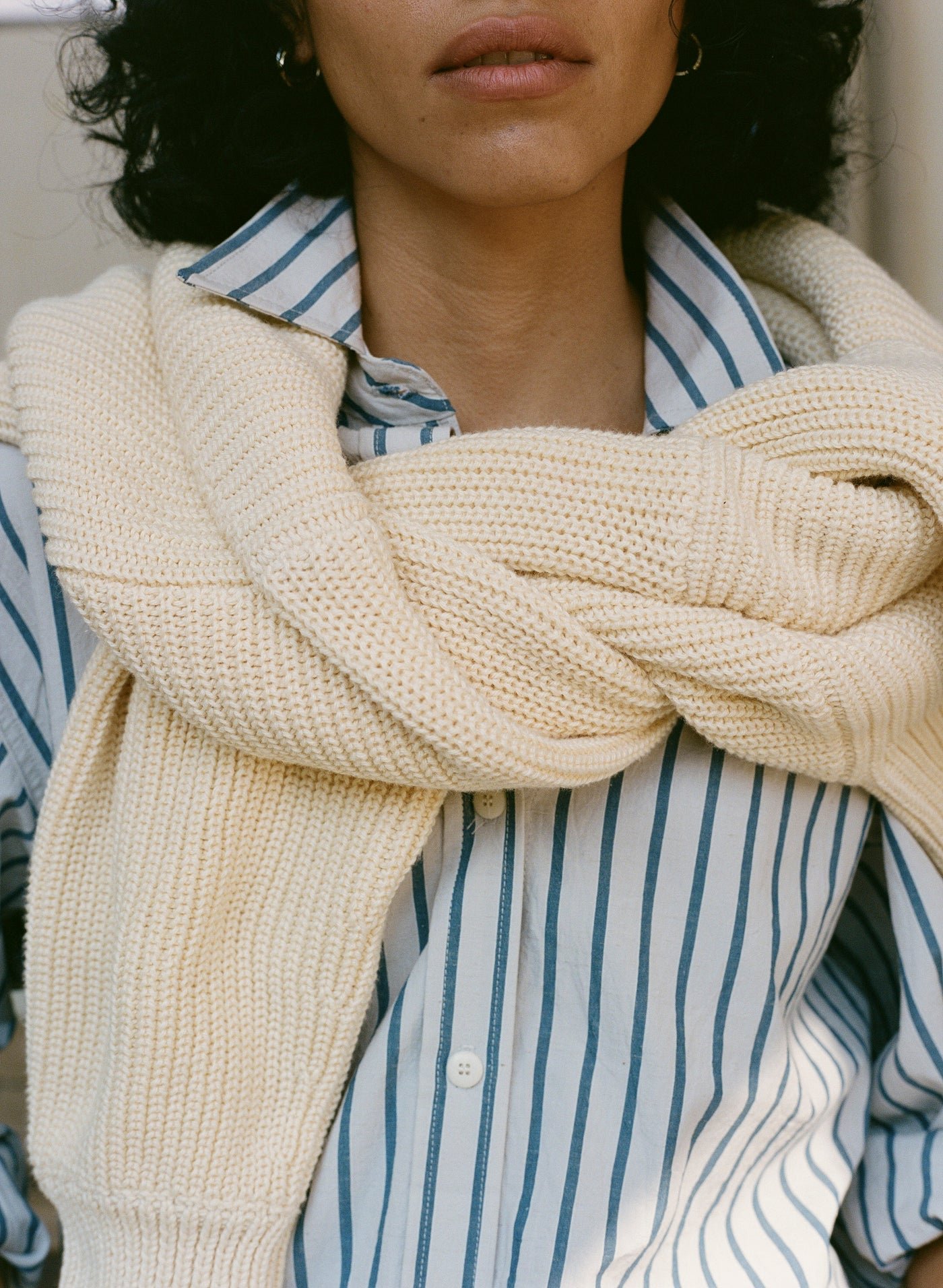 Marcie Shirt, Japanese Organic Cotton, Riviera Stripe - Image 3