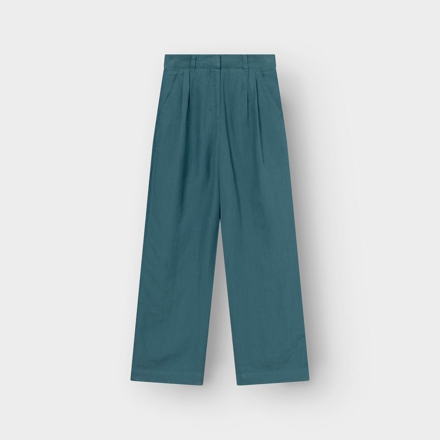 Vickleby Linen Pants in Mediterranea Green