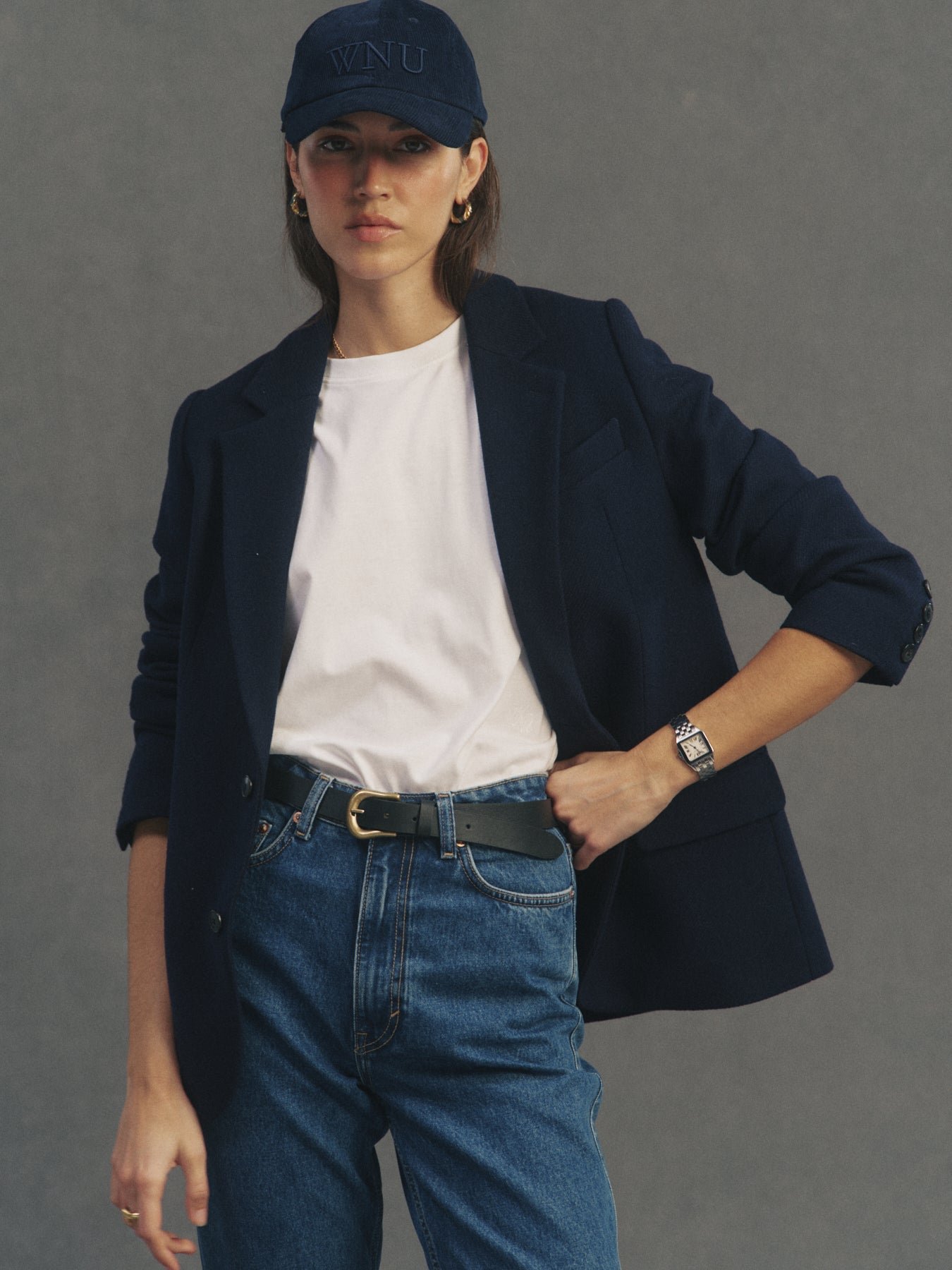 Wool Hutton Blazer in Navy