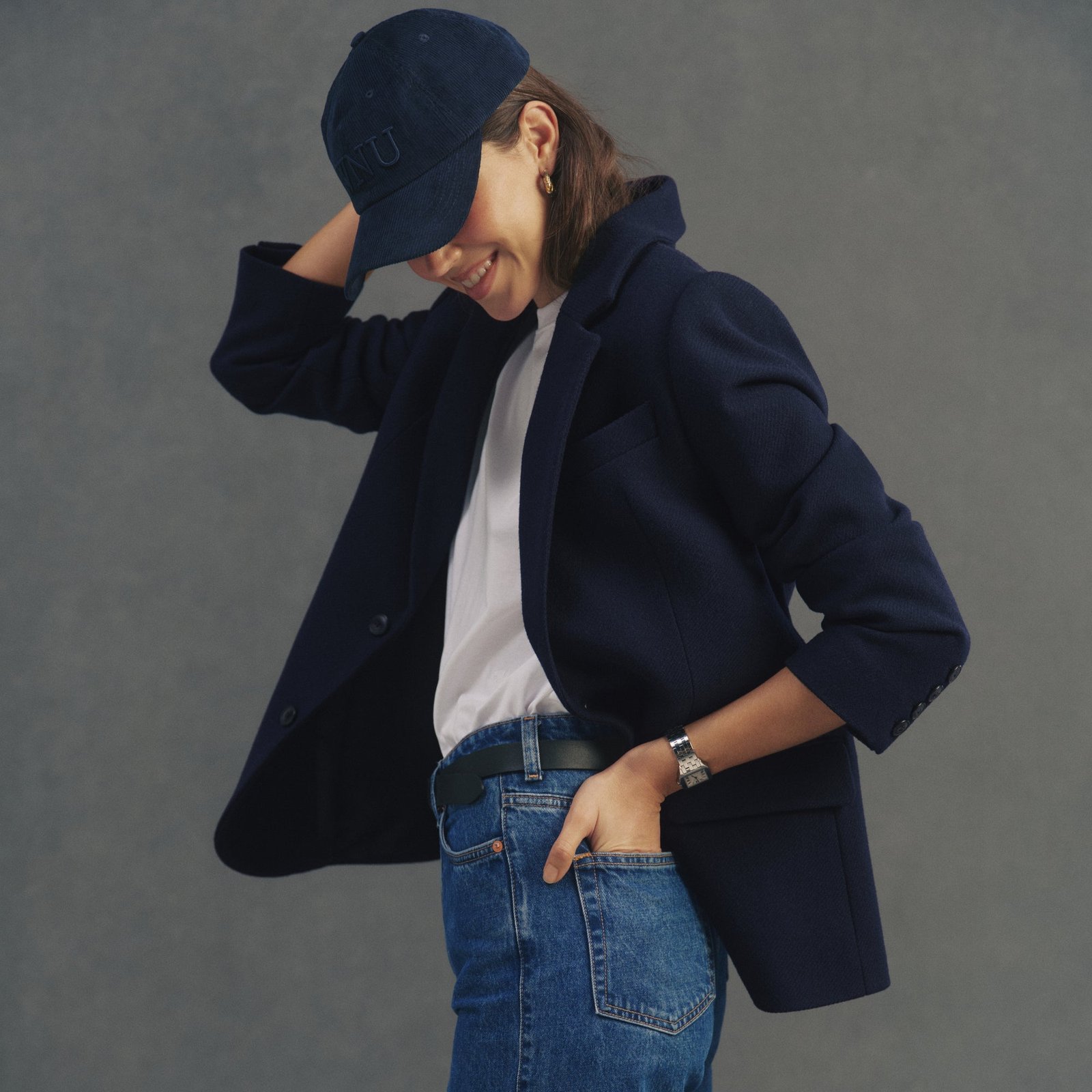 Wool Hutton Blazer in Navy - Image 2