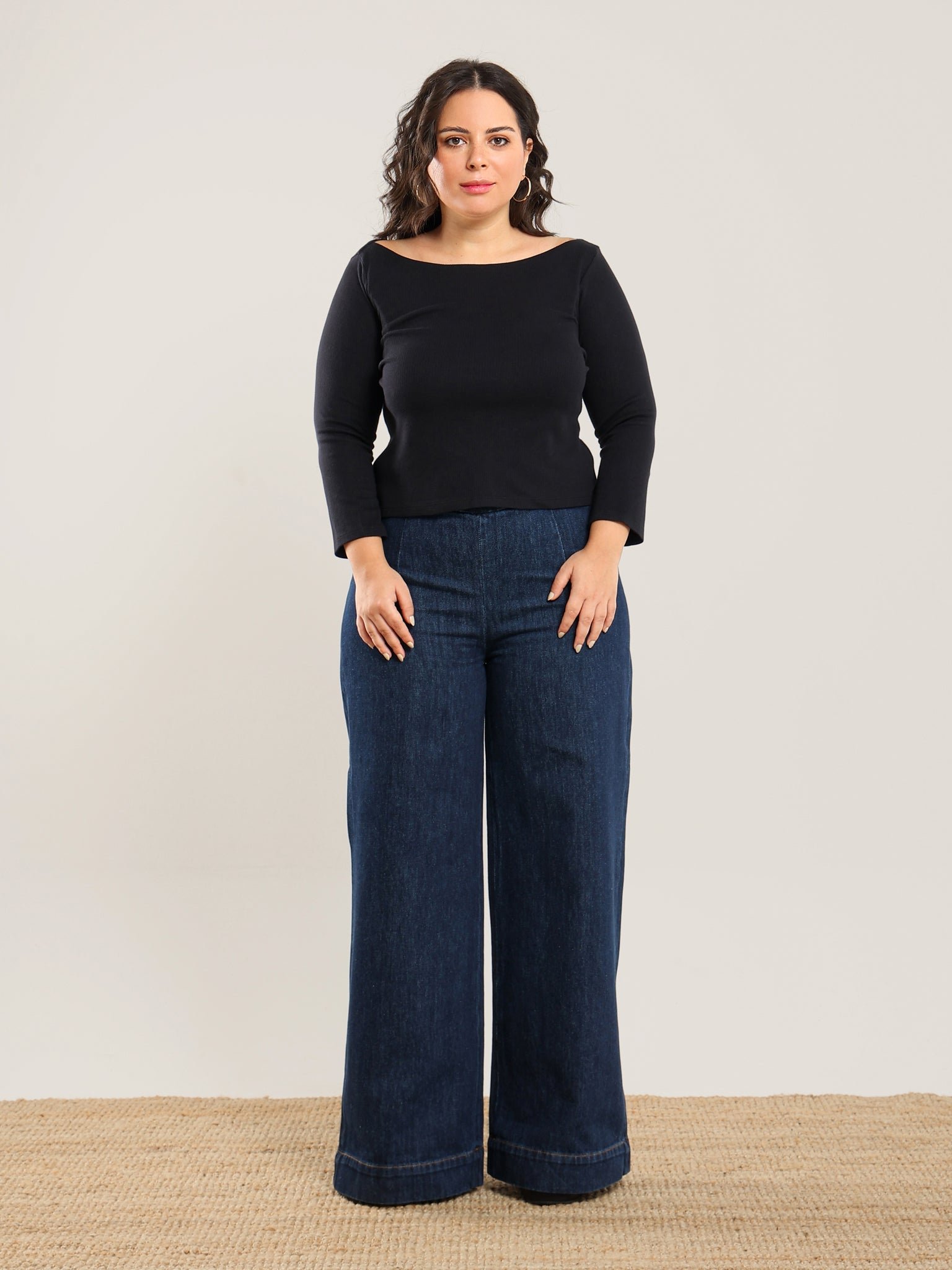 Bahr Cropped Boatneck Top in Black - Image 5