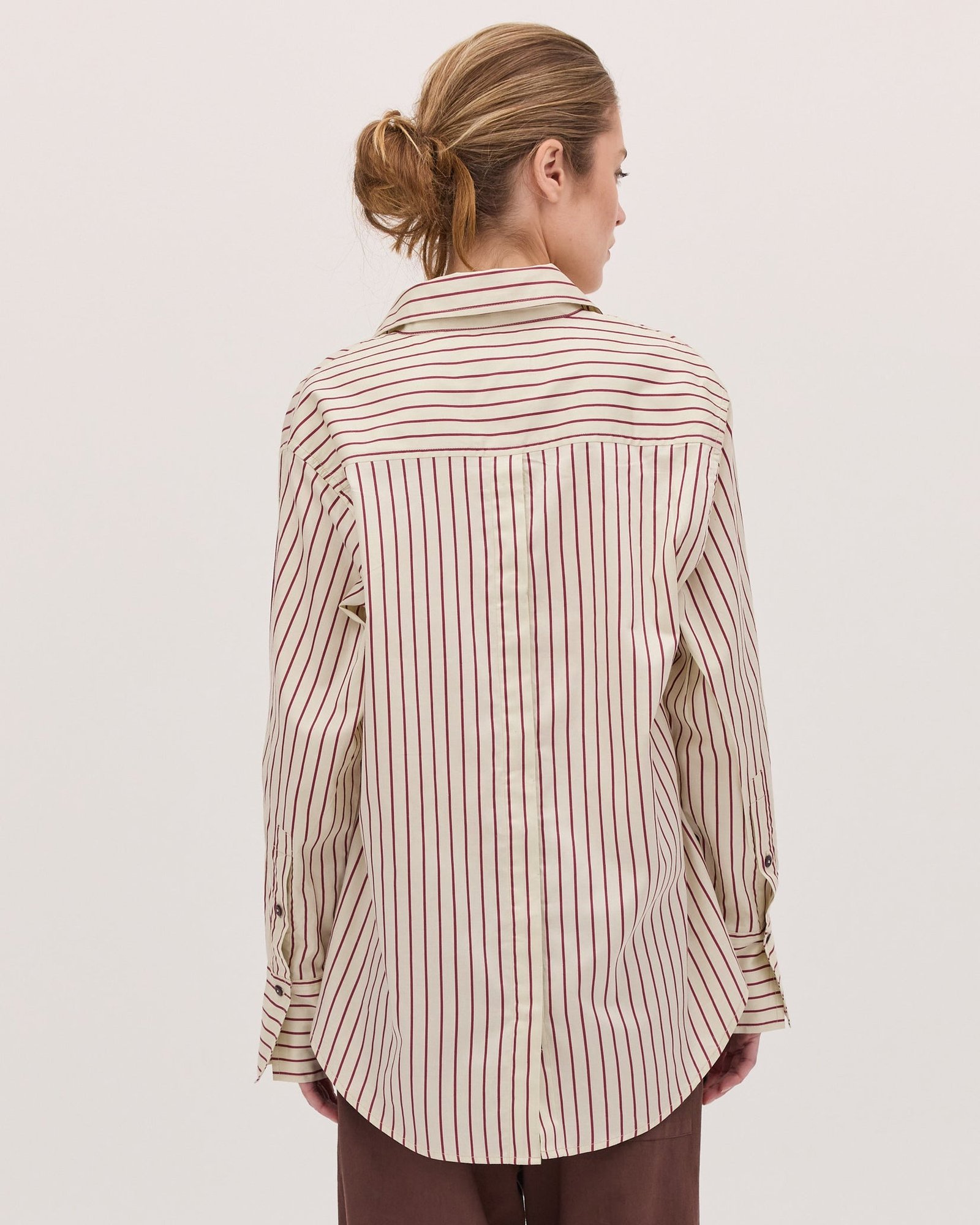 Split Back Shirt Mahogany Stripe - Image 2