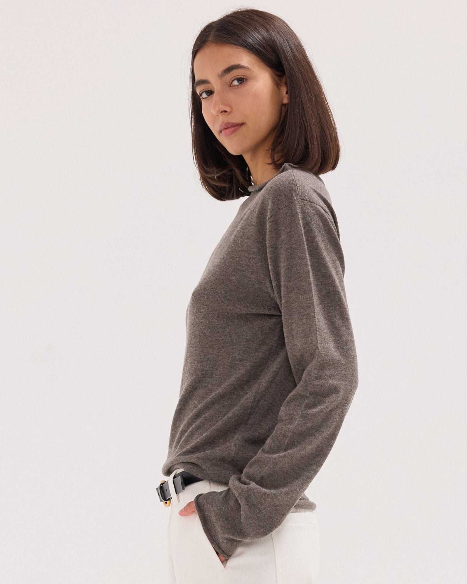 The Funnel Neck Top | Squirrel - Image 4