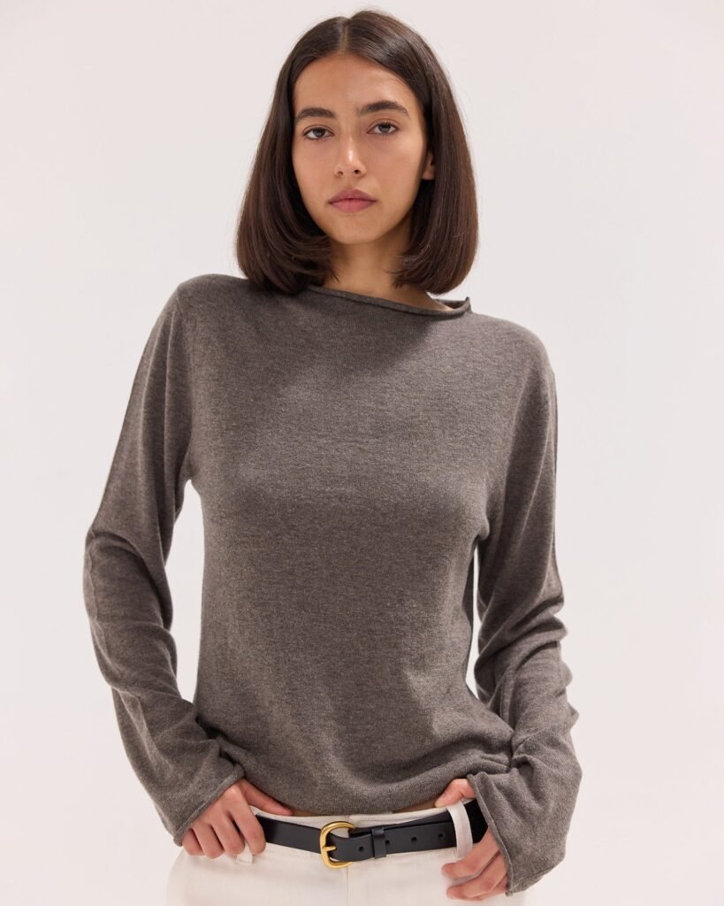 The Funnel Neck Top | Squirrel