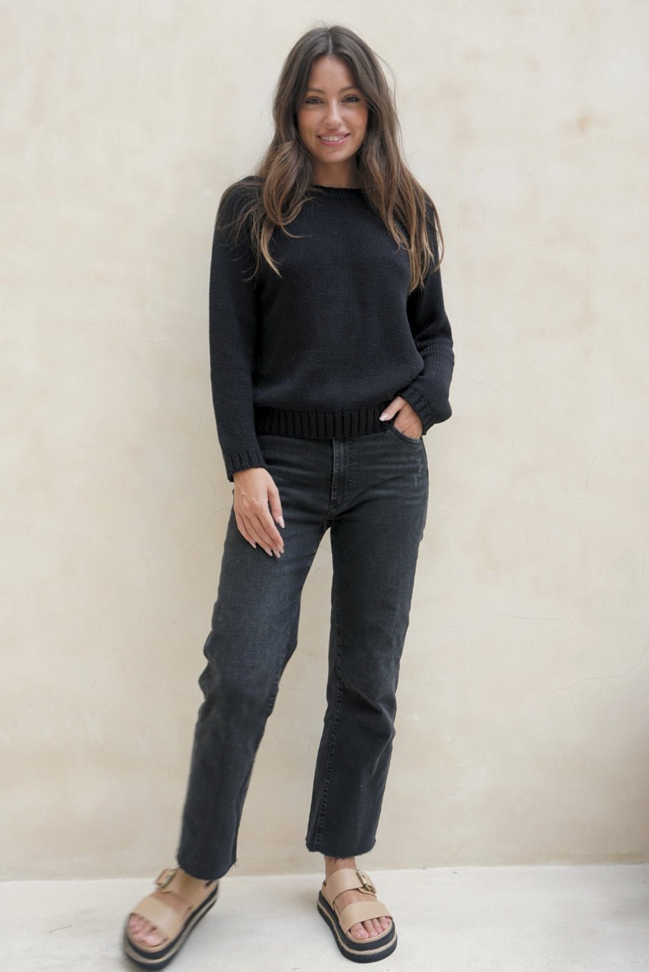 Sloane Crewneck in Black - Image 2