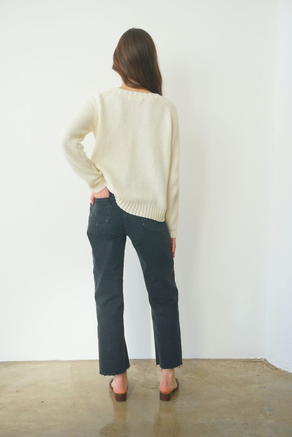Sloane Crewneck in Oat Milk - Image 3