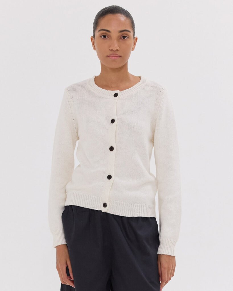Vintage Organic Cotton and Cashmere Cardigan in White
