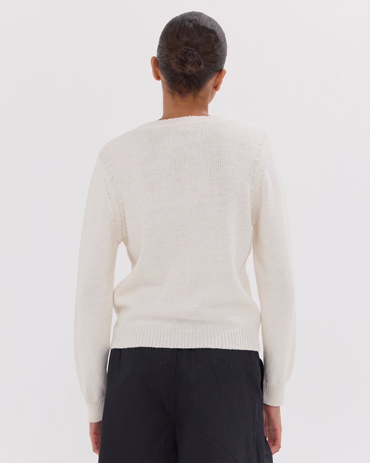 Vintage Organic Cotton and Cashmere Cardigan in White - Image 2
