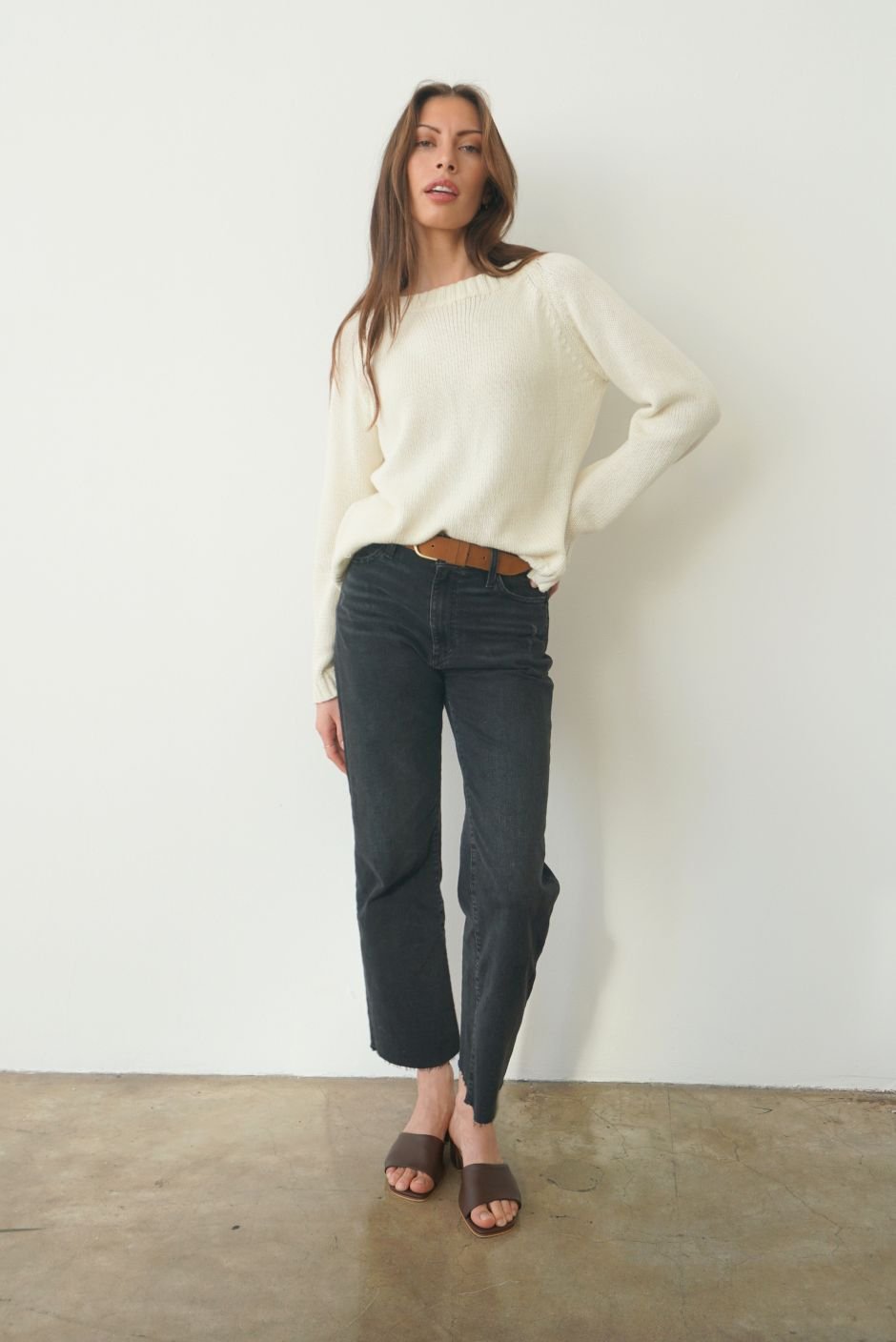 Sloane Crewneck in Oat Milk - Image 2