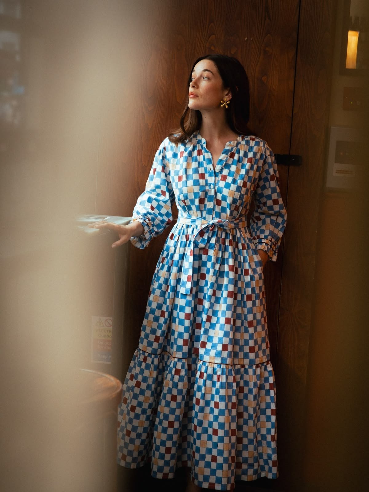 Colette Cotton Dress in Chequers