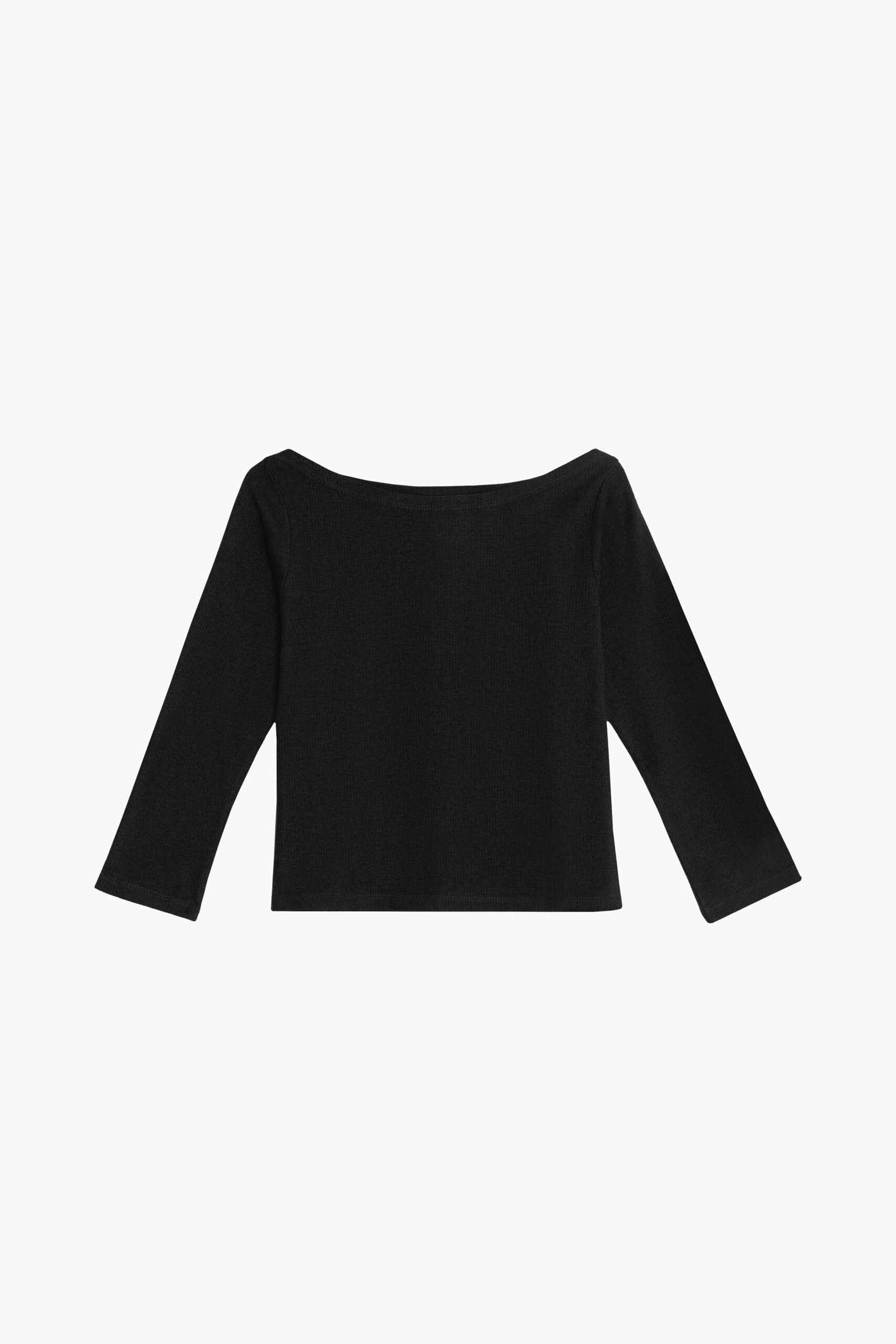 Bahr Cropped Boatneck Top in Black - Image 2