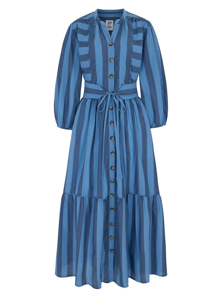 Colette Cotton Dress in Twilight Stripe - Image 5
