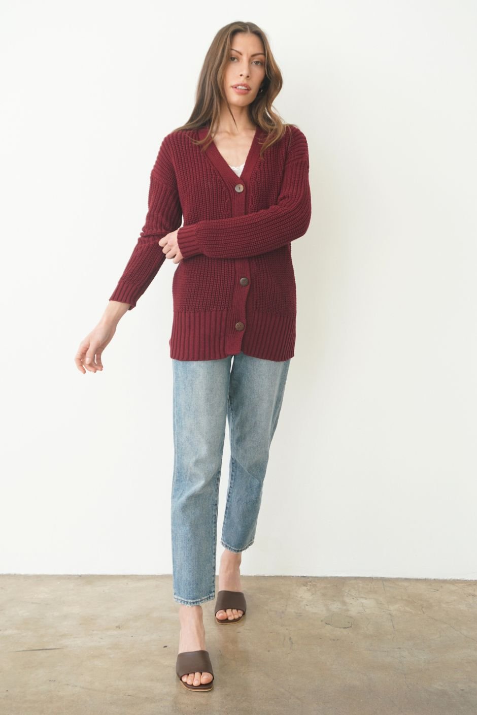 Emily Cardigan in Burgundy - Image 2