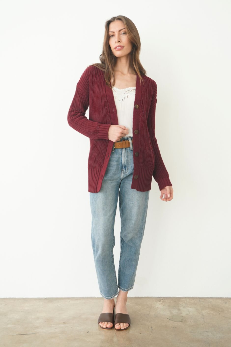 Emily Cardigan in Burgundy - Image 3