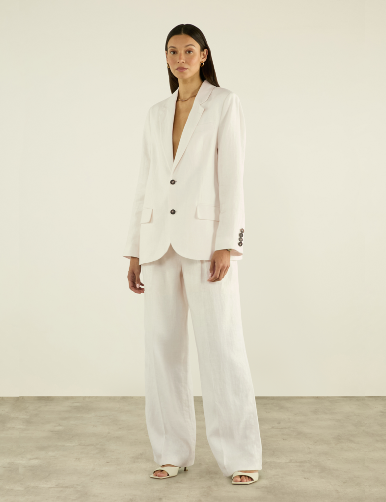 Ivory Linen Hutton Blazer