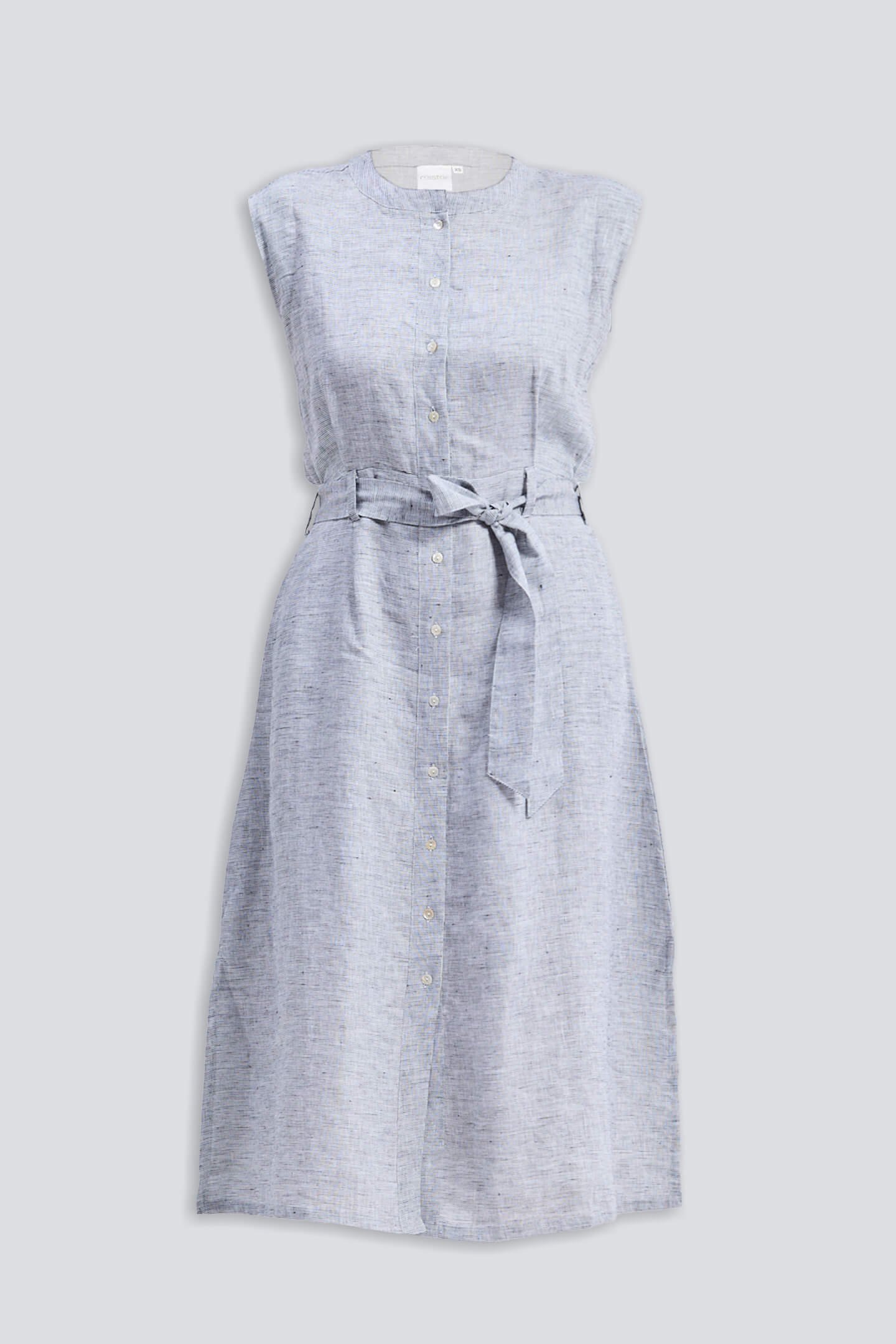 Back Cut Out Linen Dress - Image 3