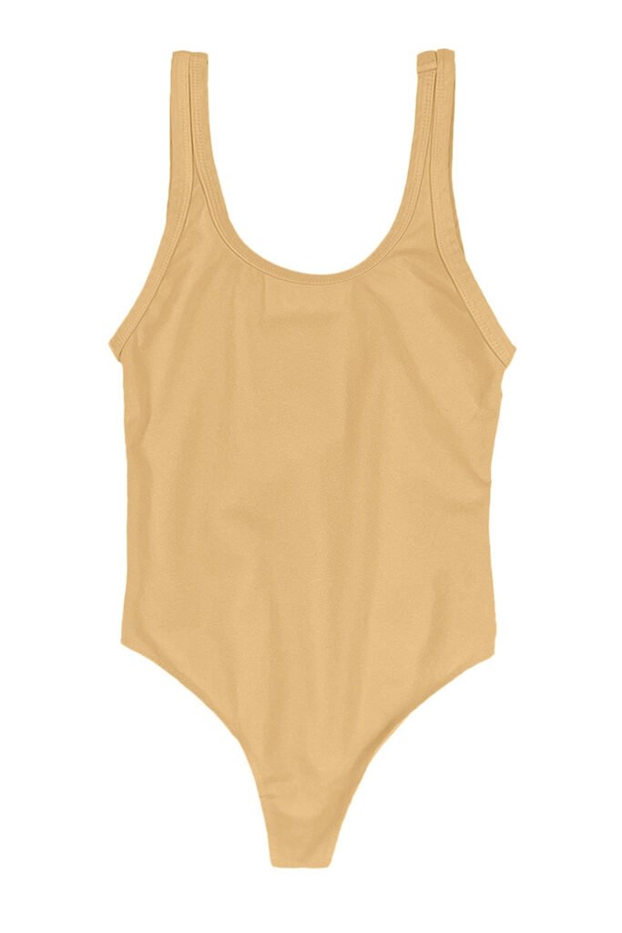 Organic Cotton and Hemp Bodysuit in Tan