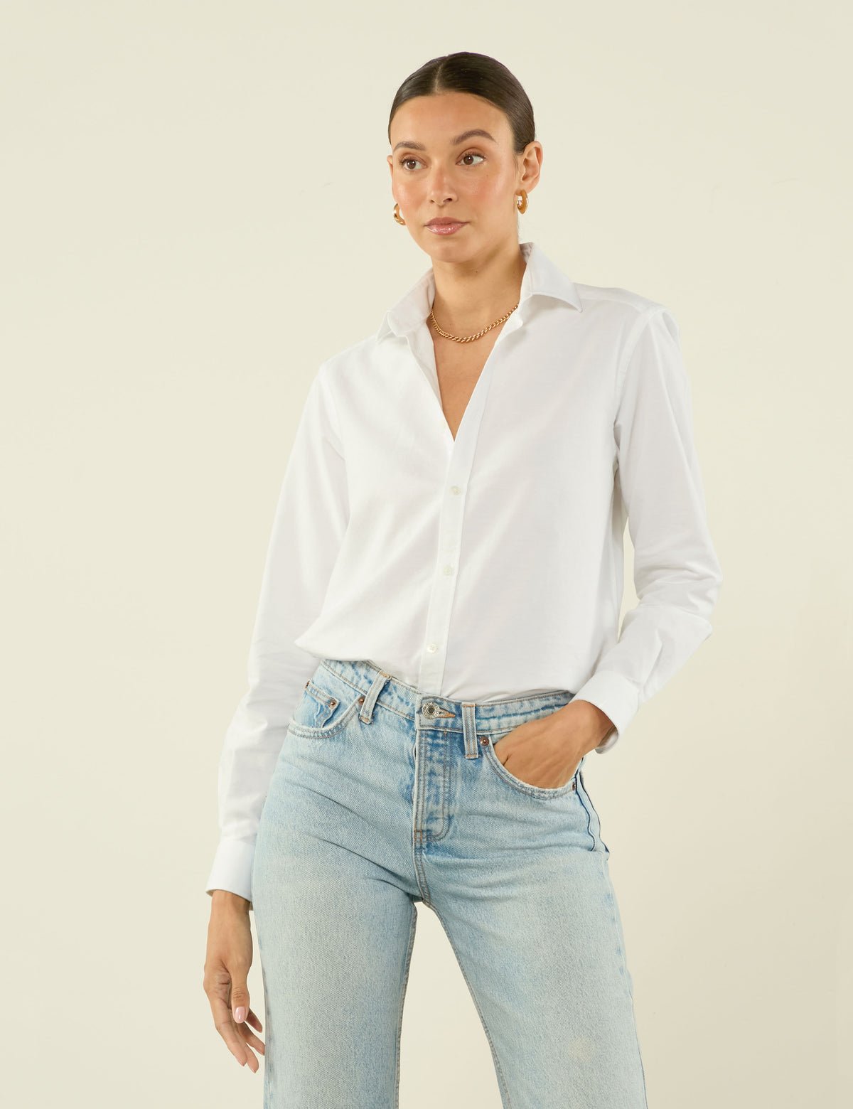 Classic Oxford Organic Cotton Shirt in Light Blue - Image 3