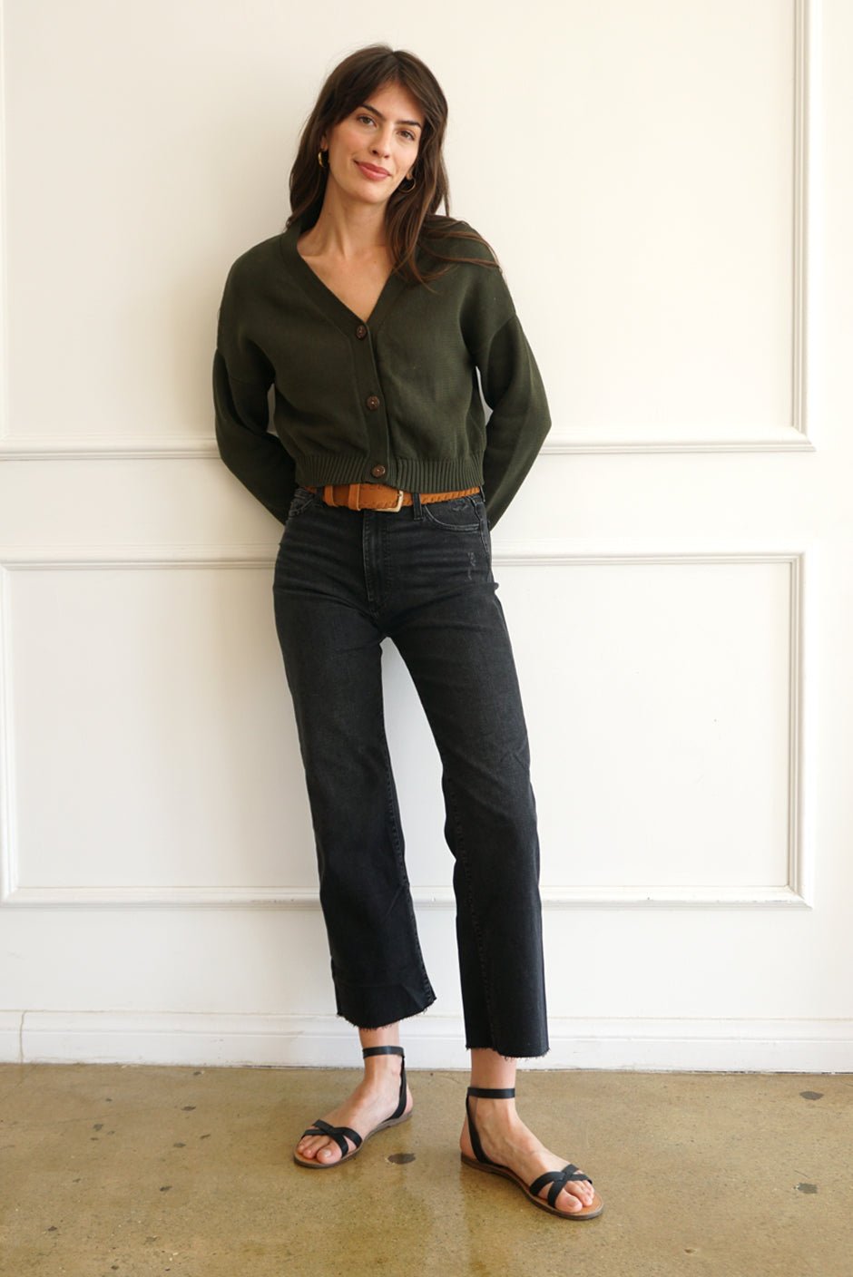 Diana Cardigan in Forest Green - Image 2