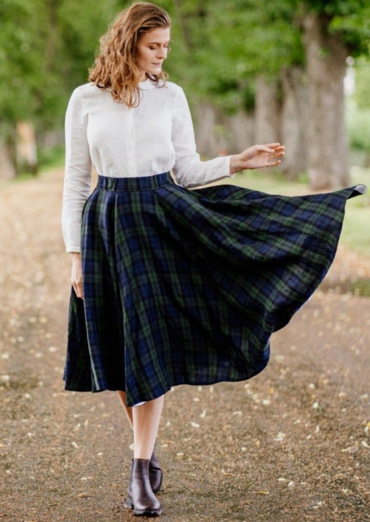 Linen Patterned Classic Skirt - Image 3