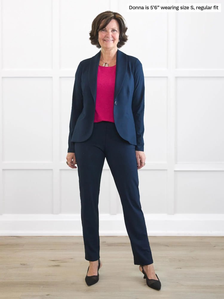 Emily Modal Stretch Blazer in Blue - Image 3