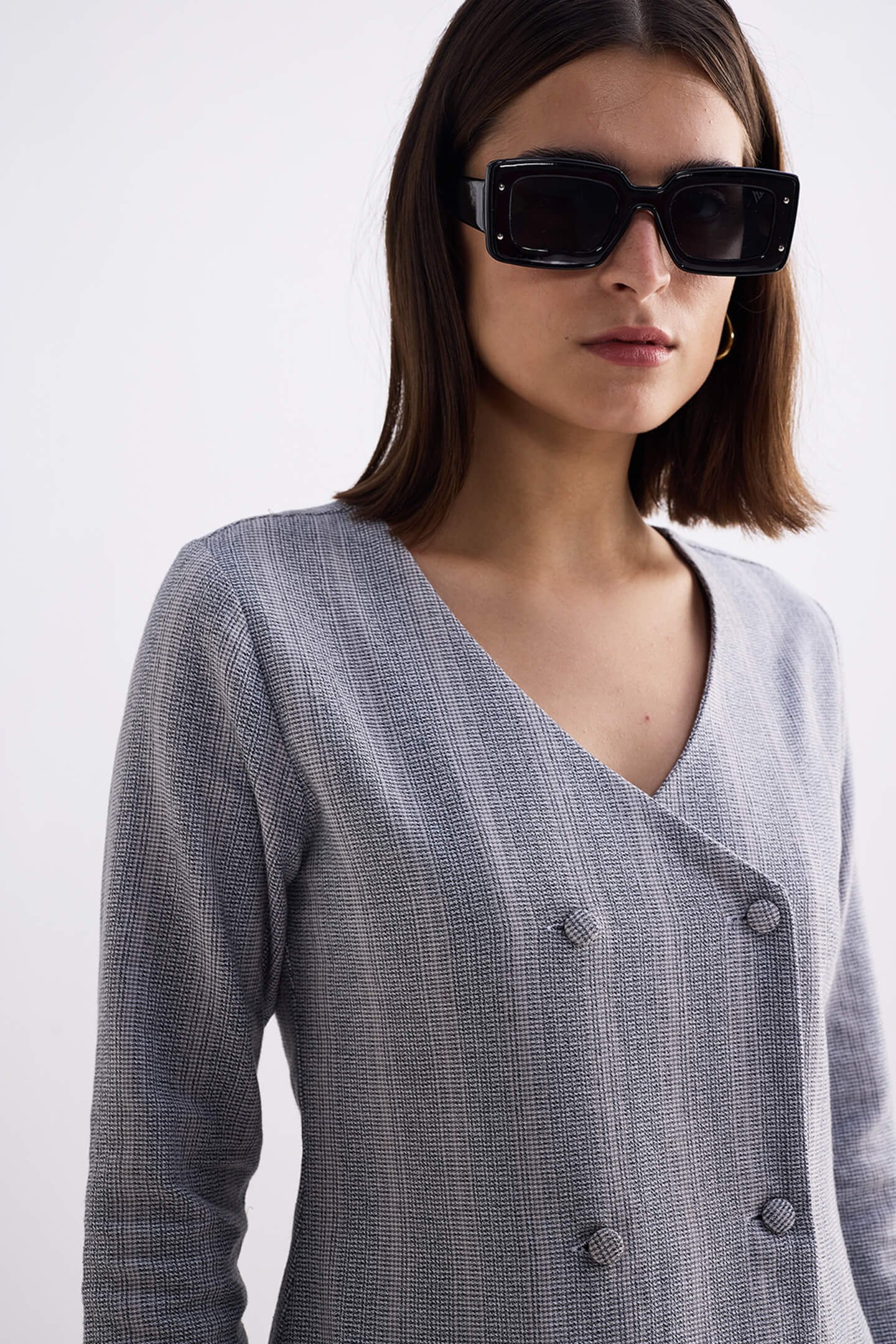 Fitted Cotton Tweed Jacket in Silver Strides - Image 2