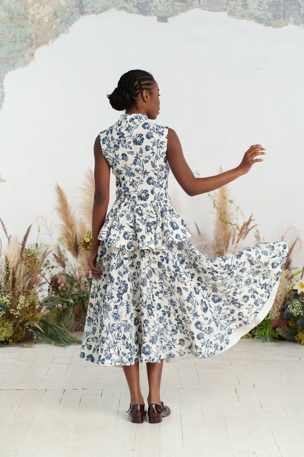 Linen Patterned Classic Skirt - Image 2