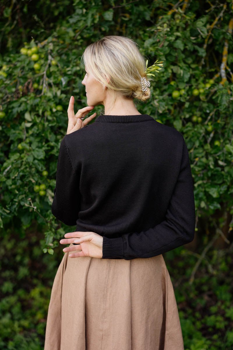 Elaine – Merino Wool Sweater in Espresso Brown - Image 3