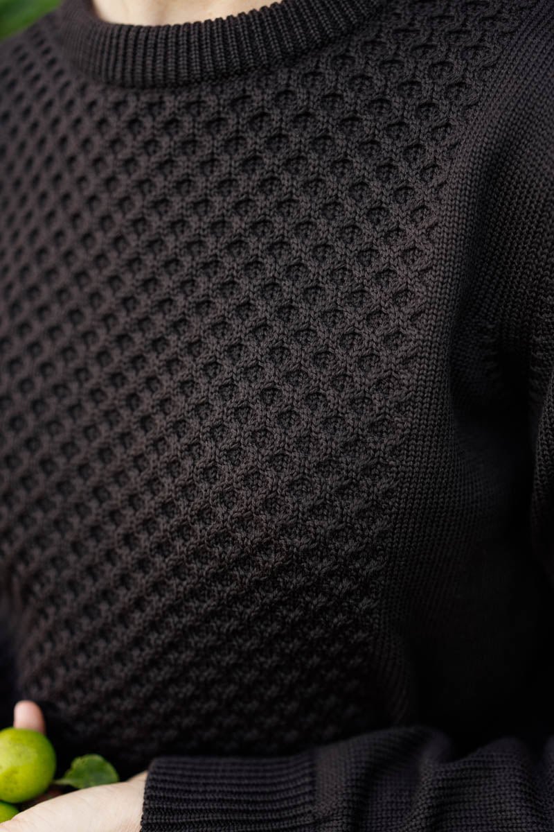 Elaine – Merino Wool Sweater in Espresso Brown - Image 4