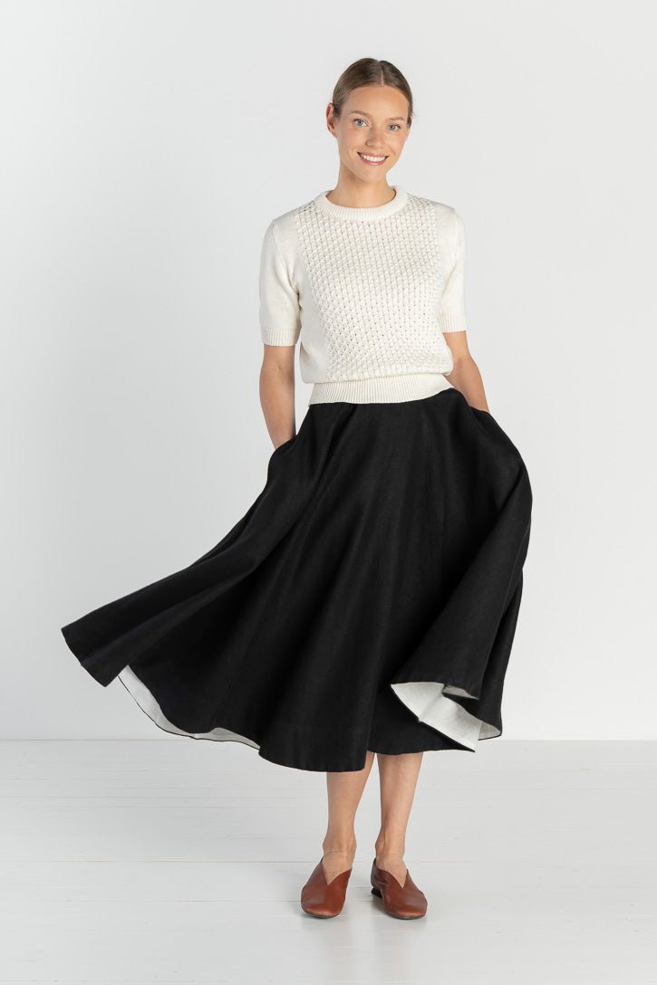 Linen Classic Skirt in Royal Grape - Image 2