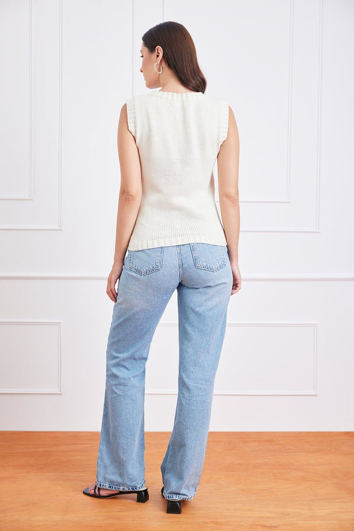 Helena Cotton Sweater Tank - Image 3