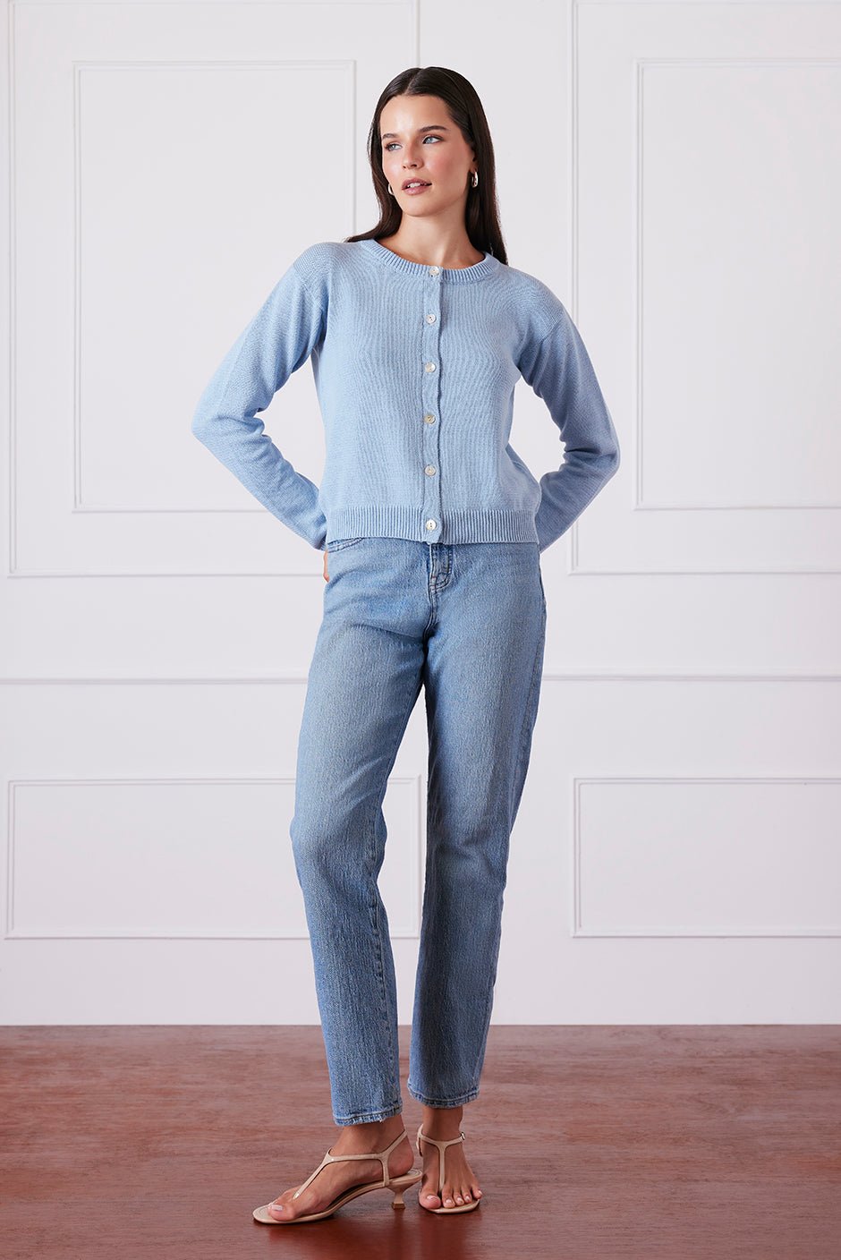 Ruthie Cotton Cardigan in Clarity Blue - Image 2