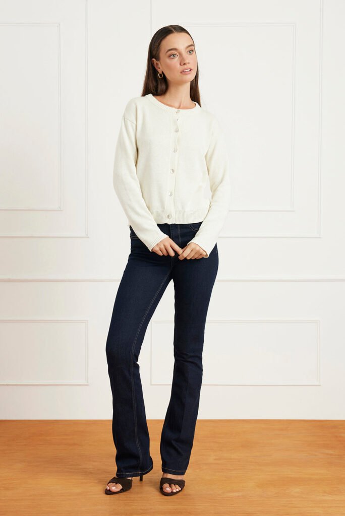 Ruthie Cotton Cardigan in Oat Milk