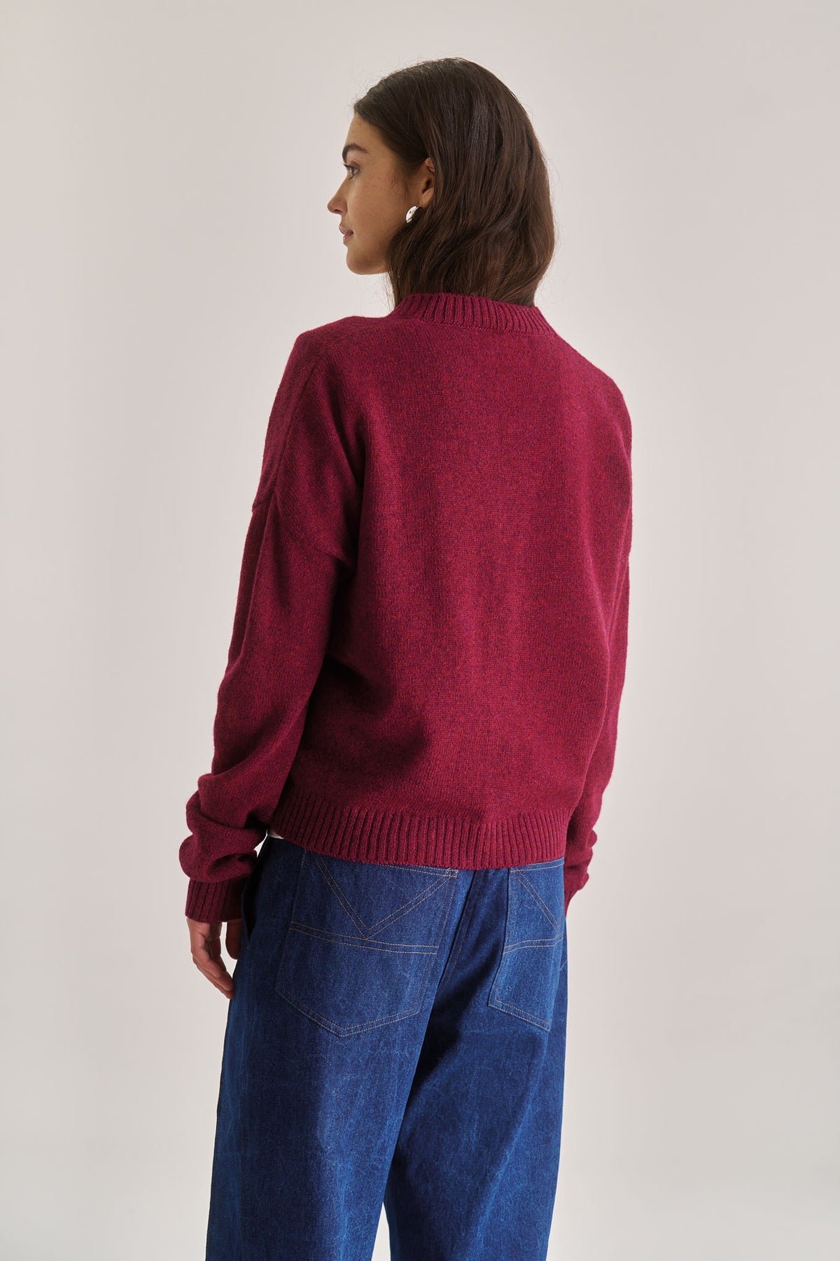 Isla Merino Wool Cardigan in Green - Image 4