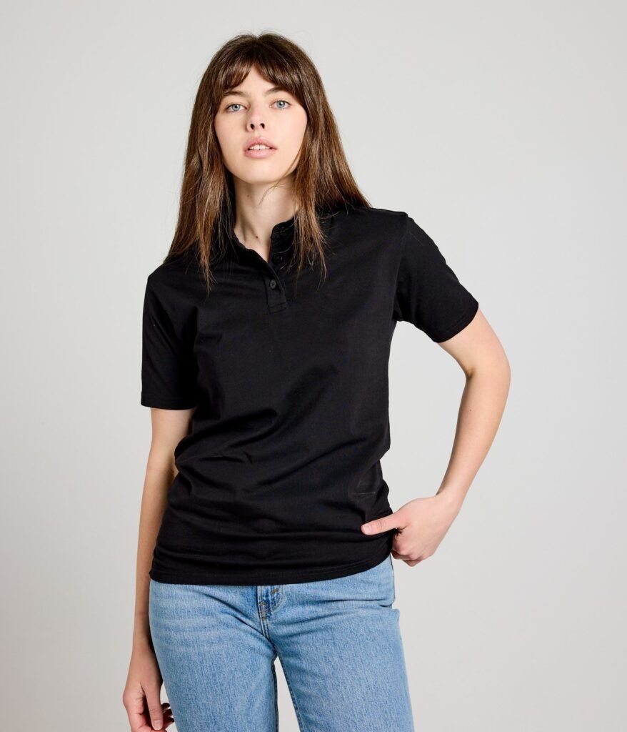 Organic Cotton Polo in Black