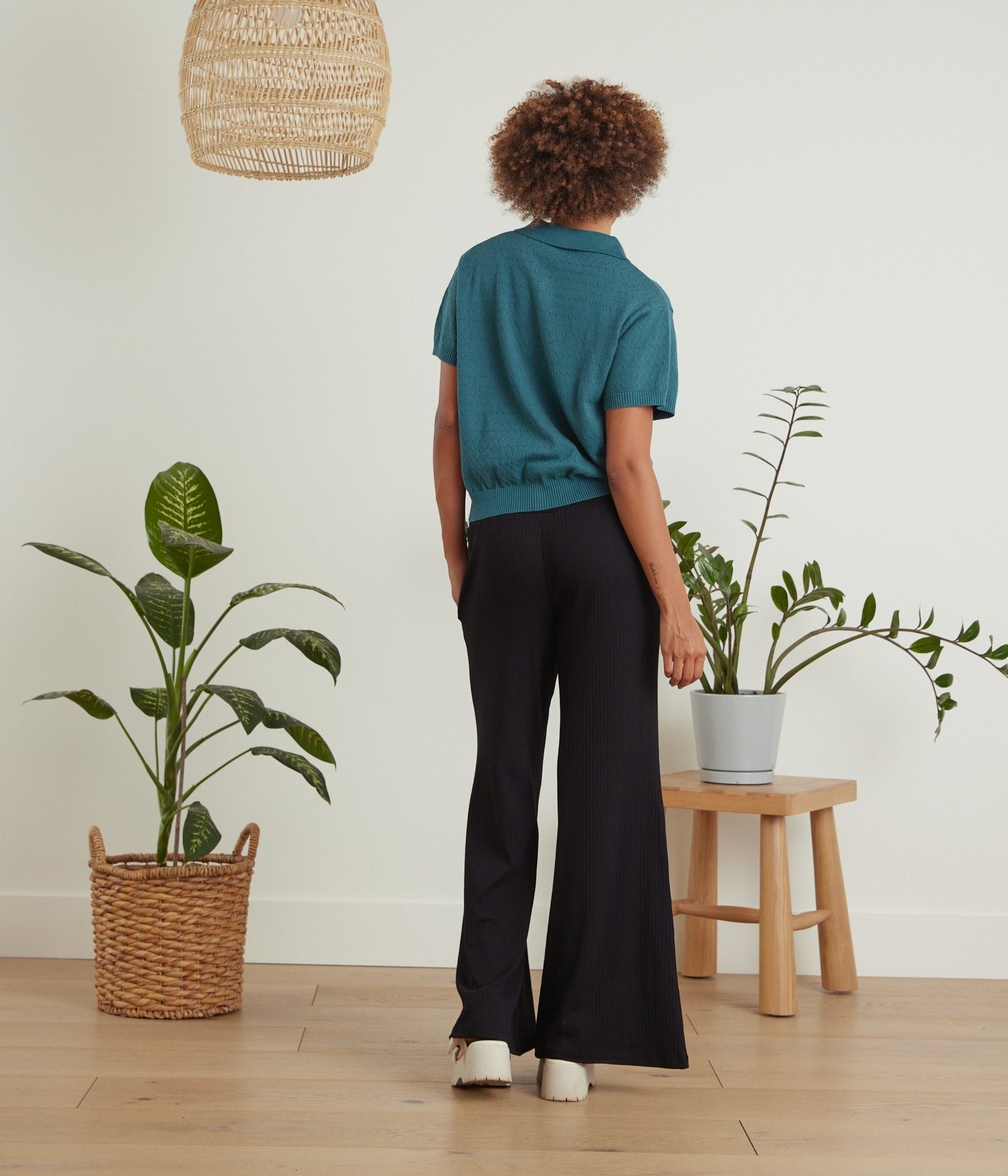 Antigua Organic Cotton Knit Top in Marine - Image 3