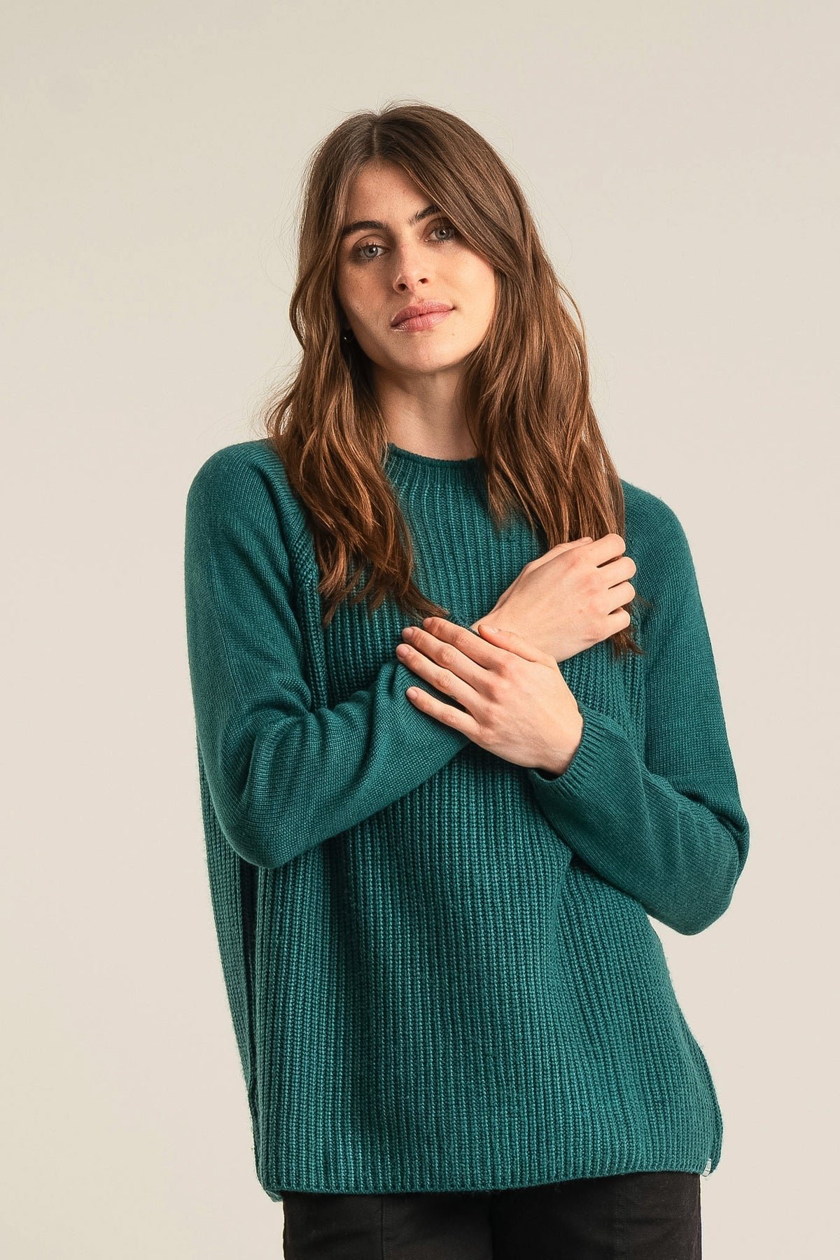 Katty Merino Wool Sweater in Ivy Green