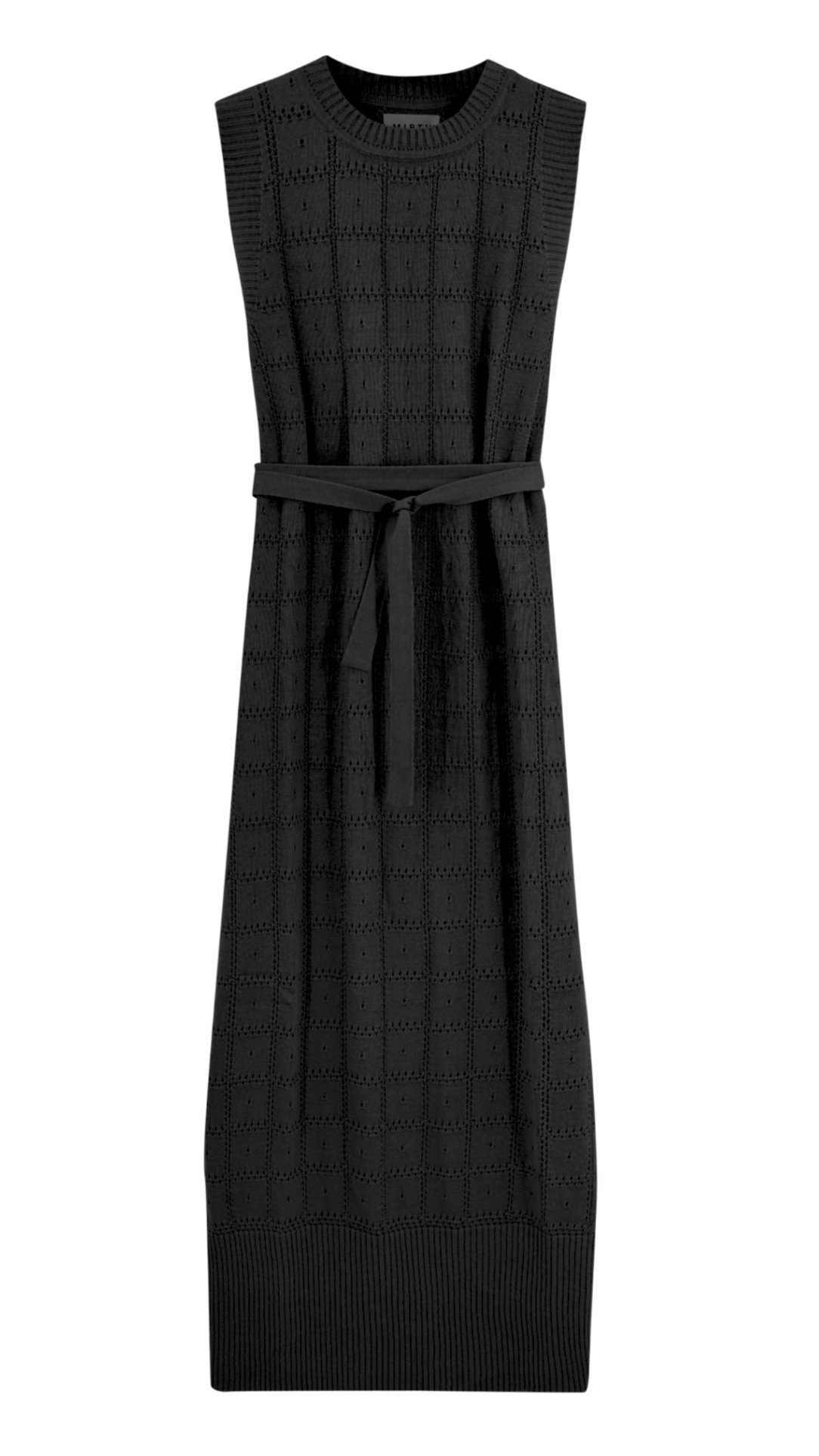 Kona Pointelle Knit Dress in Black - Image 4