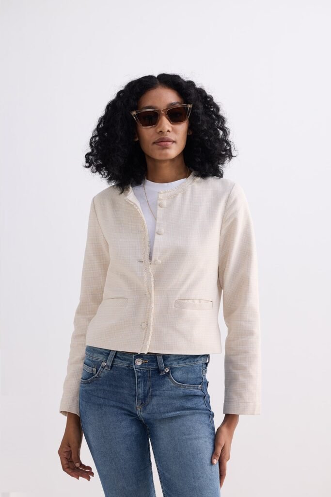 Lady Jacket in Cotton Tweed in Coconut Twist