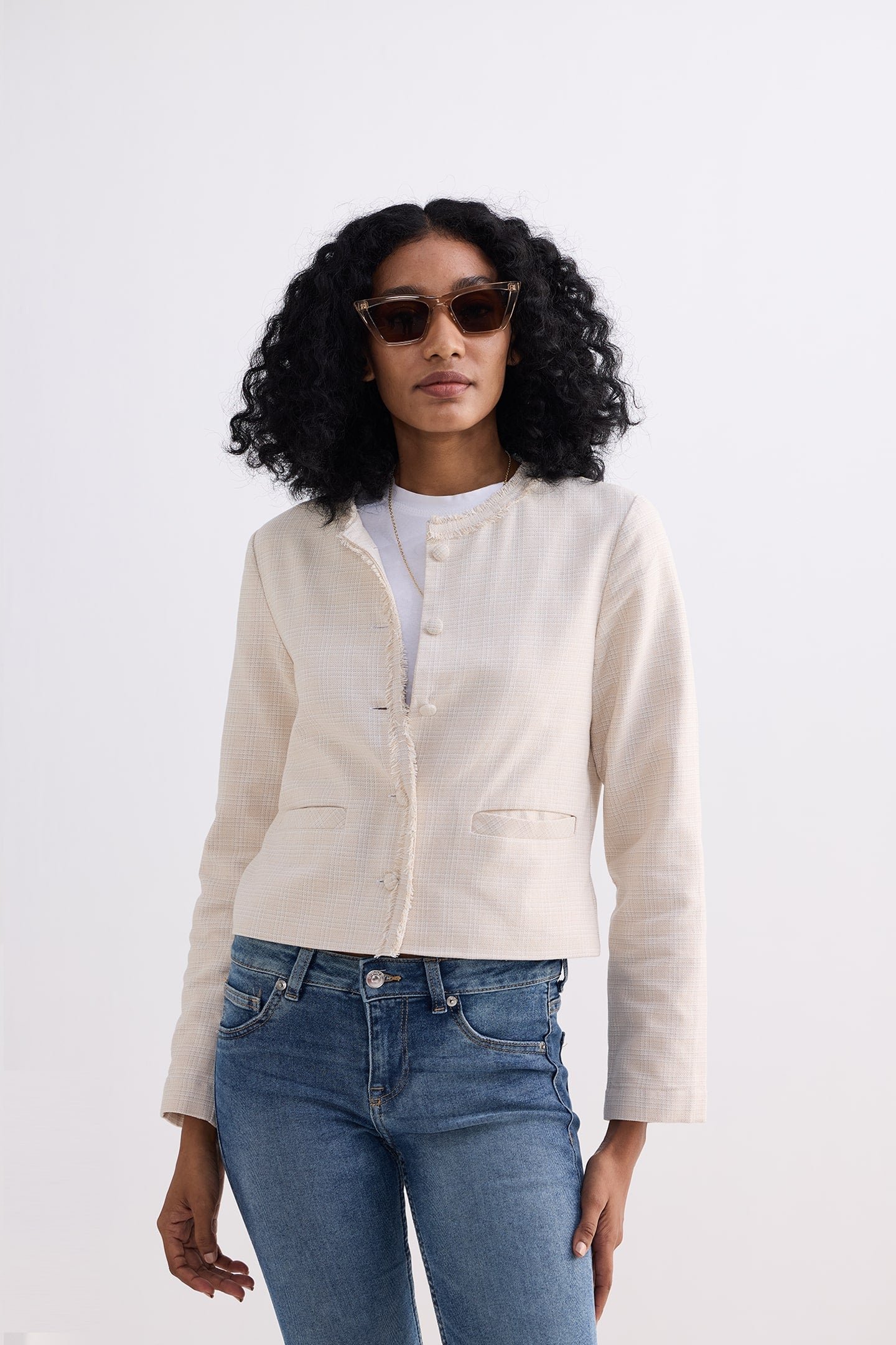 Lady Jacket in Cotton Tweed in Coconut Twist