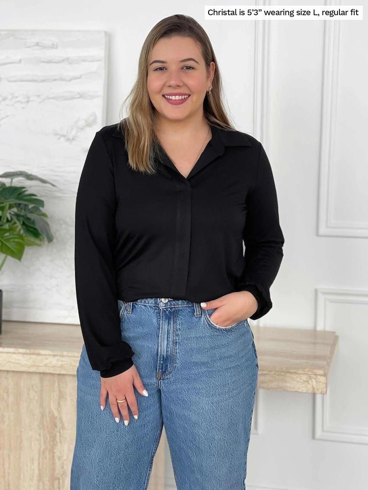 Lucia Modal Collared Shirt in White - Image 2