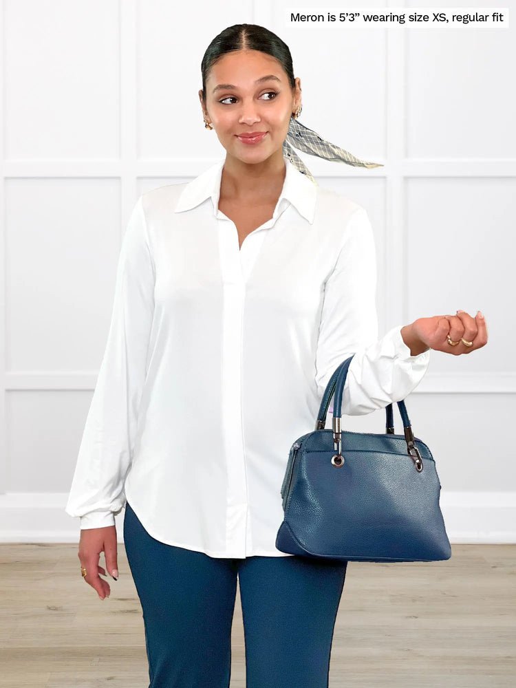 Lucia Modal Collared Shirt in Black - Image 2