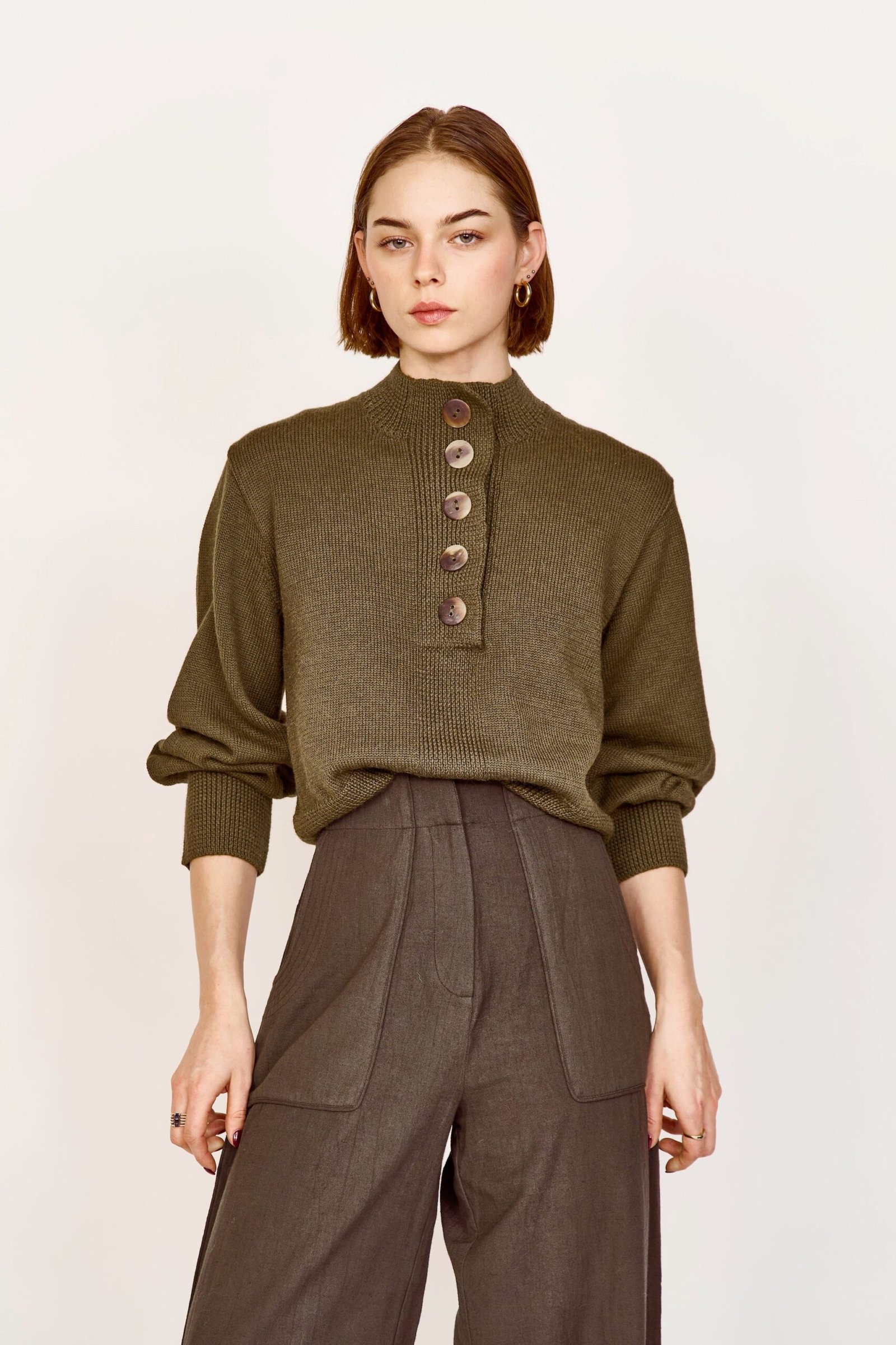 Ghent Alpaca Sweater in Moss - Image 2