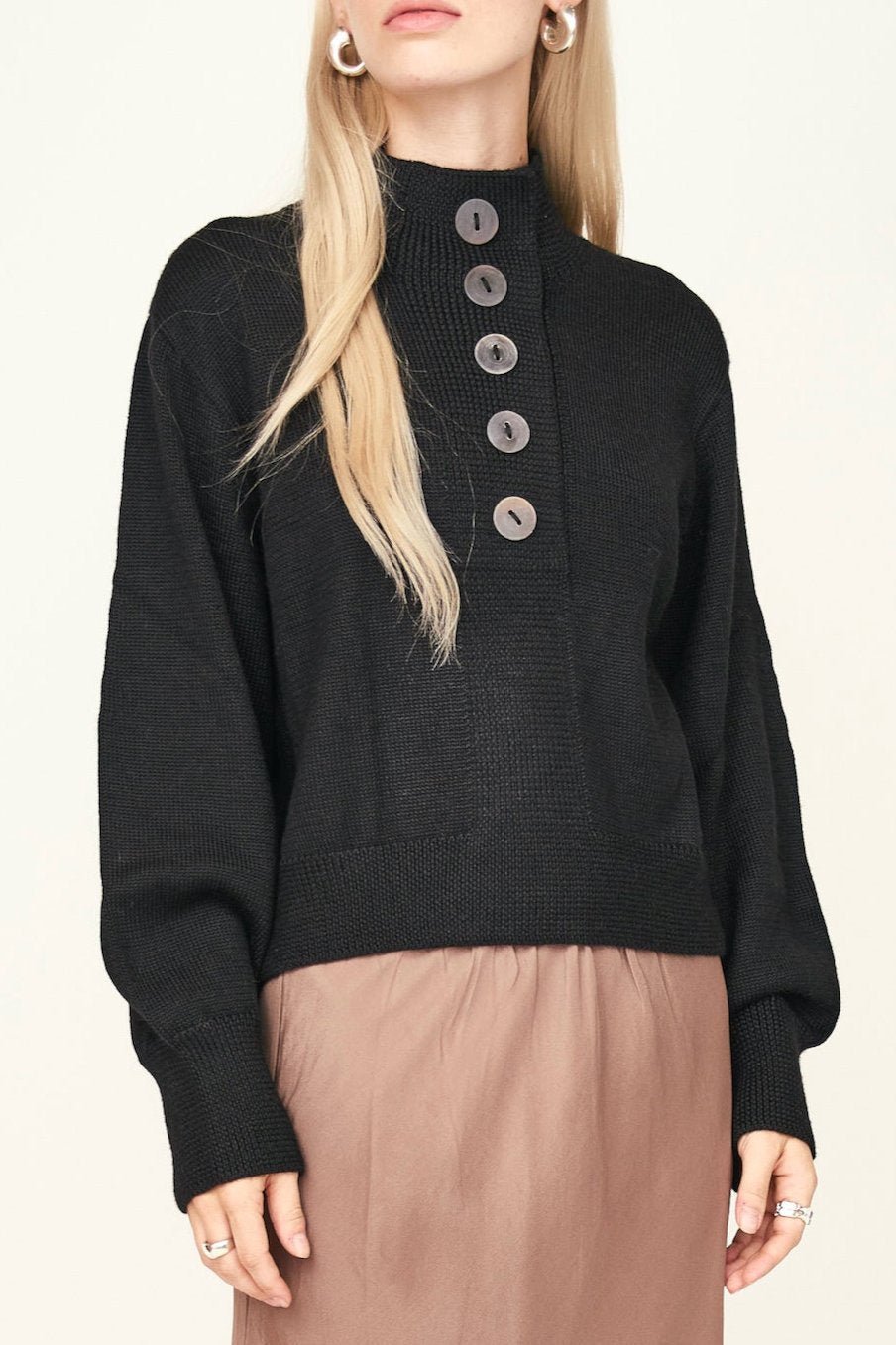 Ghent Alpaca Sweater in Black - Image 2