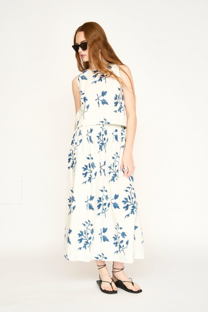 Verona Cotton Skirt in Summer Fig