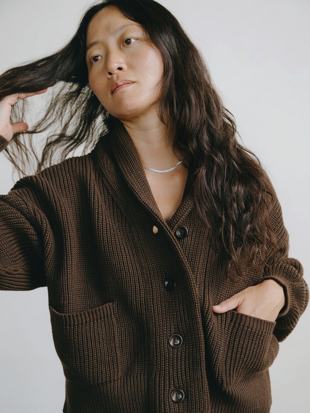Sloan Organic Cotton Cardigan in Ecru - Image 5