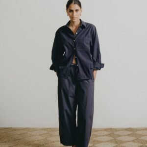 All Day Pant, Organic Cotton Poplin, Navy Blue