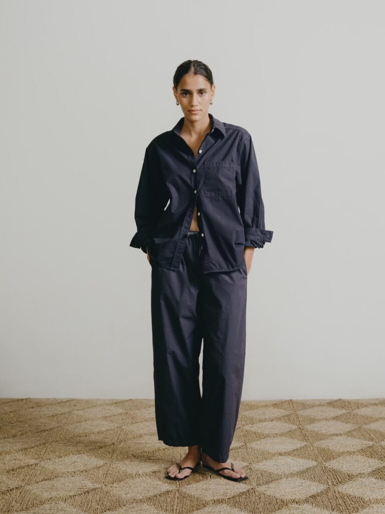 All Day Pant, Organic Cotton Poplin, Navy Blue