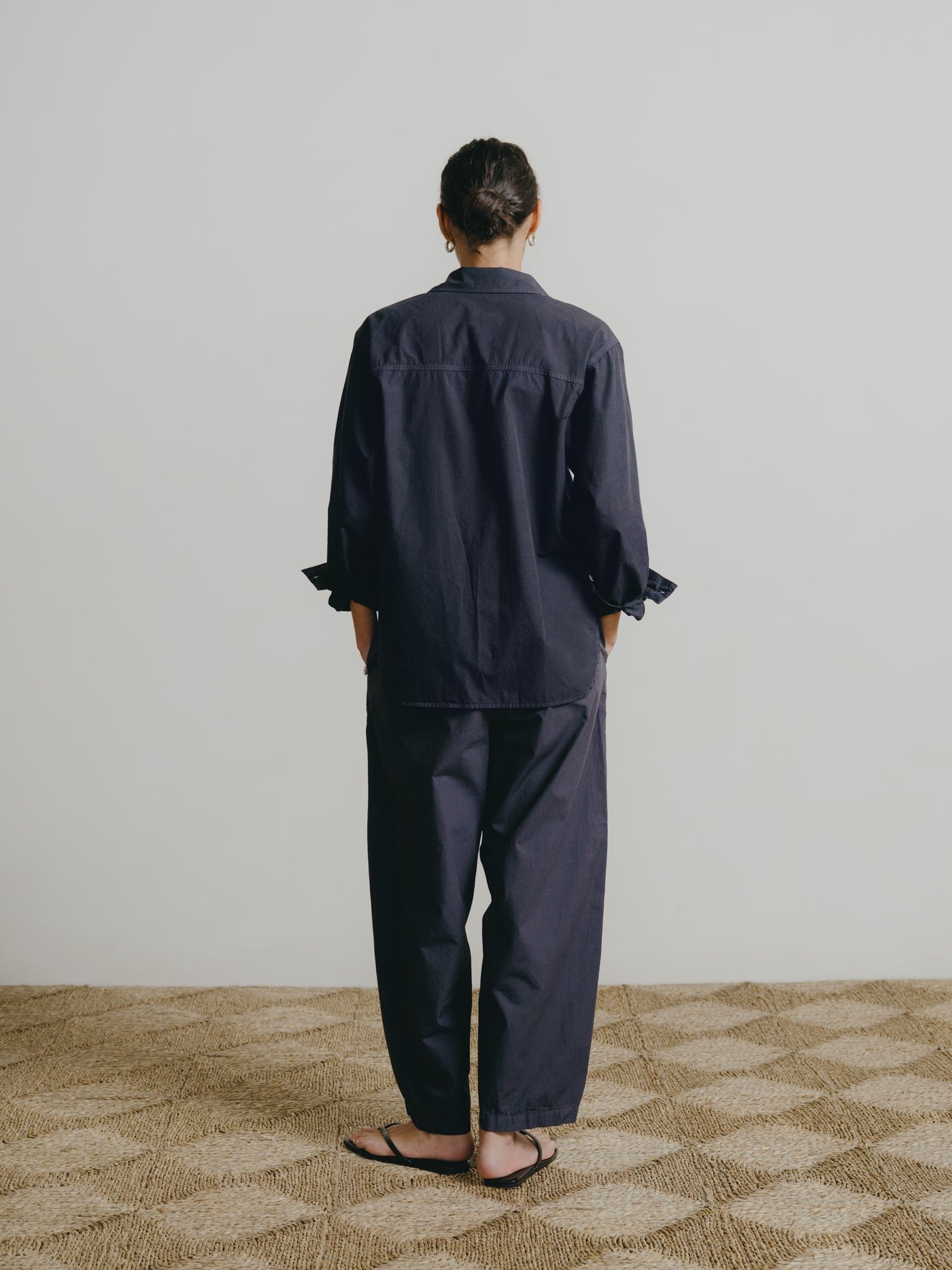 All Day Pant, Organic Cotton Poplin, Navy Blue - Image 2