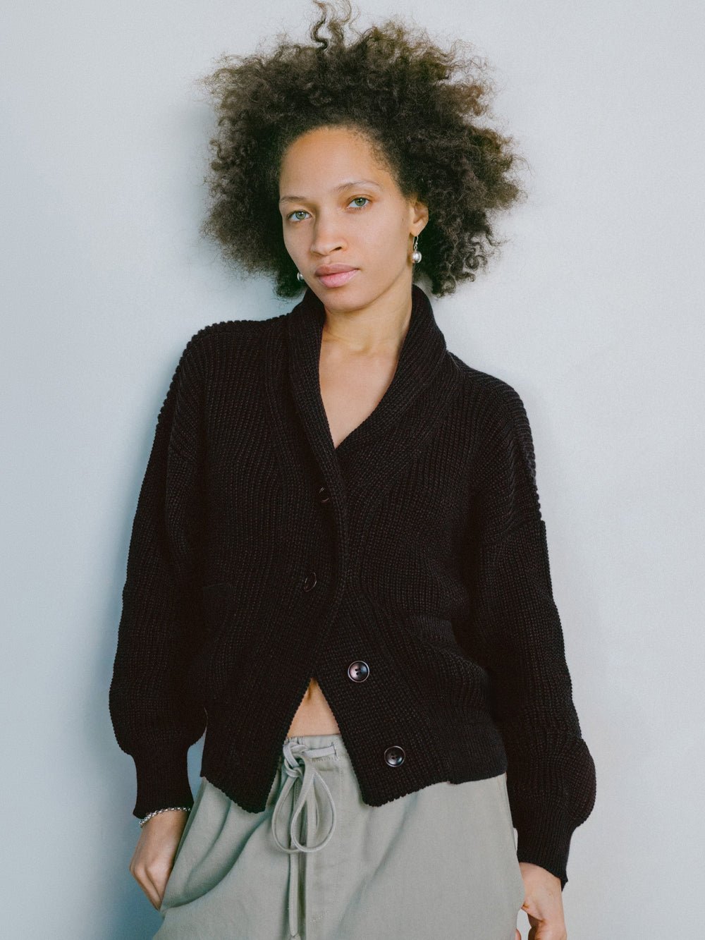 Sloan Organic Cotton Cardigan in Ecru - Image 3